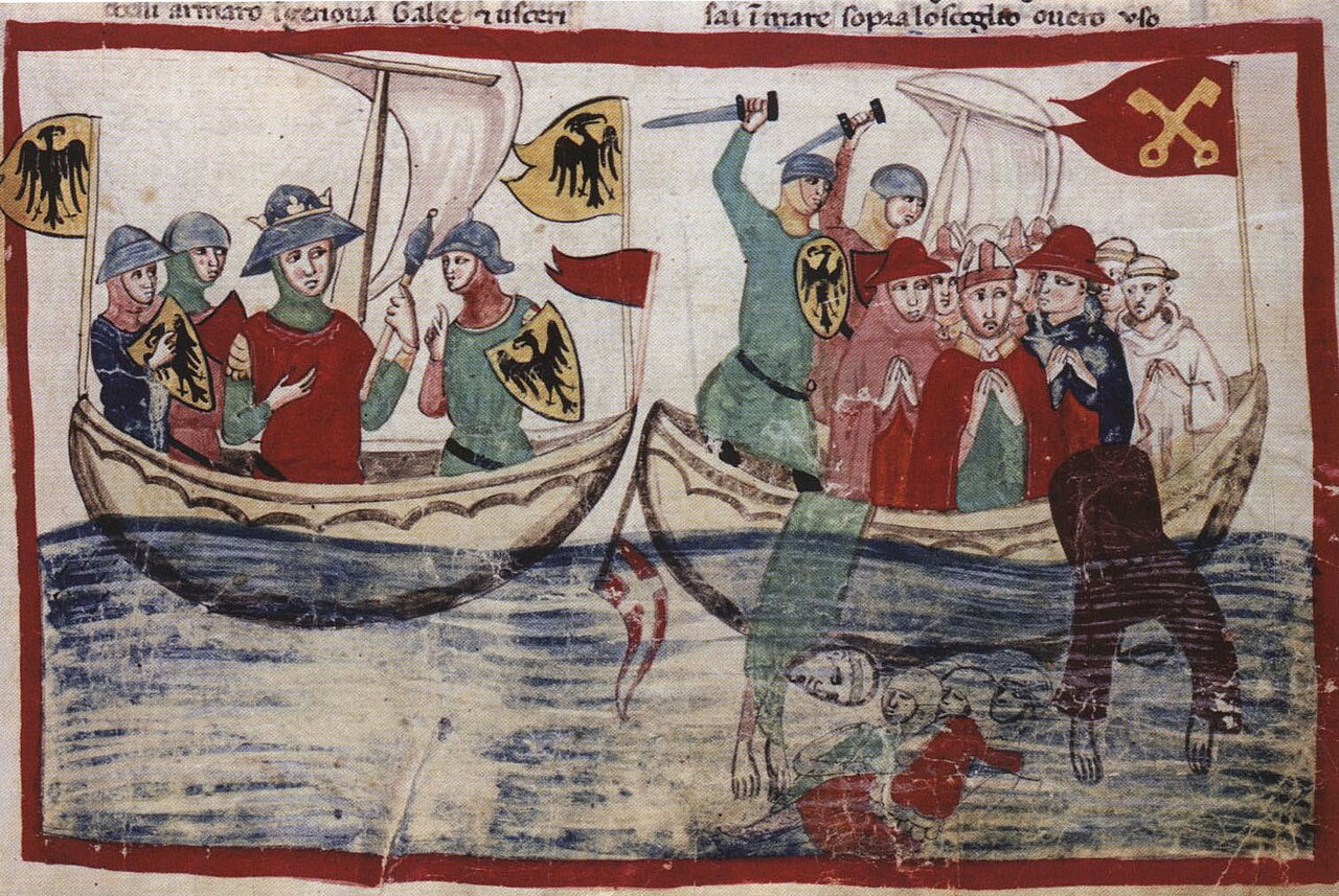 La Battaglia del Giglio nella Nova Cronica di Giovanni Villani (1348 circa)